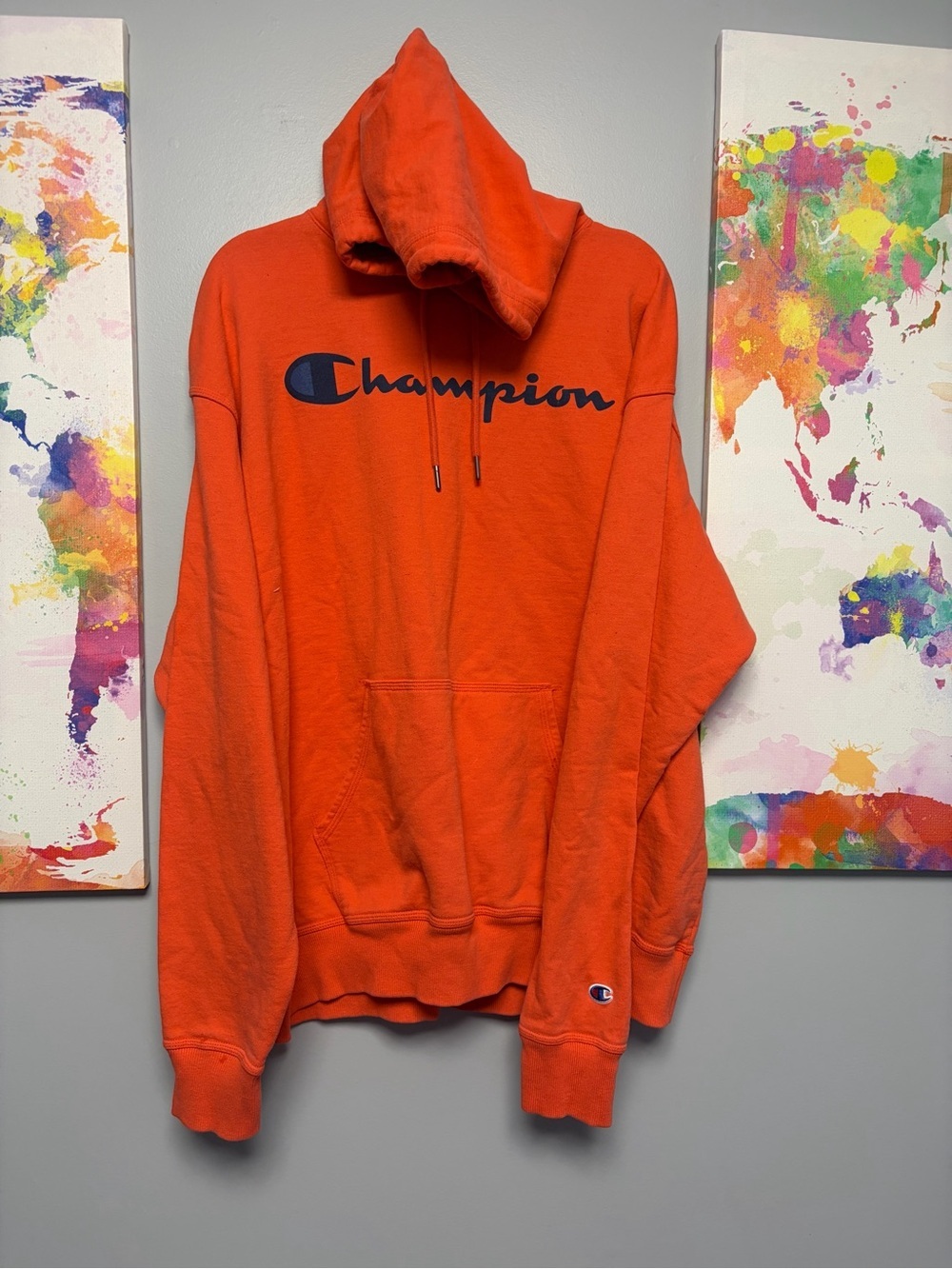 Champion Red Sweatshirt Bold Logo Athletic Wear